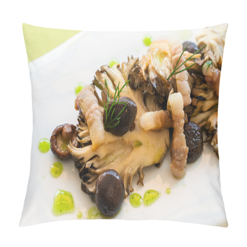 Personality  Macro Close Up Of Grilled Mushrooms. Pillow Covers