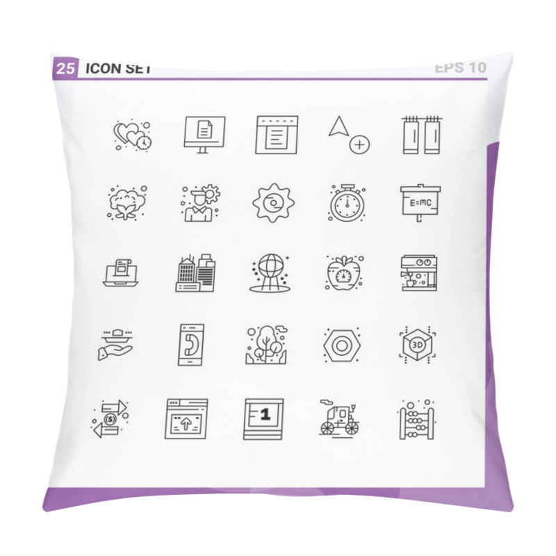 Personality  Pack Of 25 Modern Lines Signs And Symbols For Web Print Media Such As Curtains, Cursor, Online, Copy, Web Editable Vector Design Elements Pillow Covers