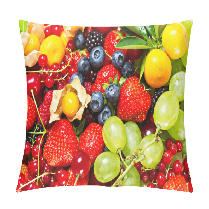 Personality  Mix Of Fruits And Berries Pillow Covers