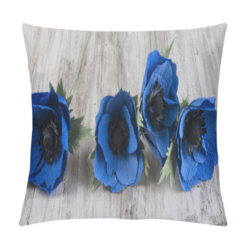 Personality  Blue Poppy Paper Flowers Pillow Covers