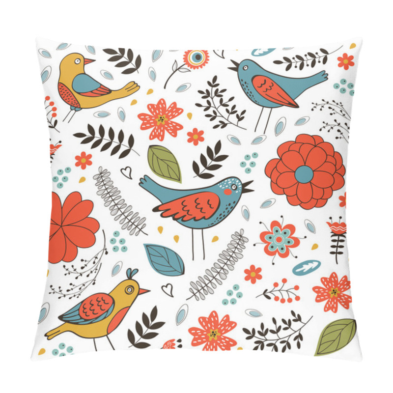 Personality  Elegant Pattern With Flowers And Birds Pillow Covers