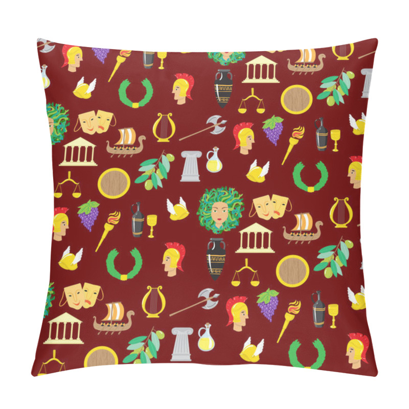 Personality  Seamles Pattern With Elements Of Ancient Greece Pillow Covers