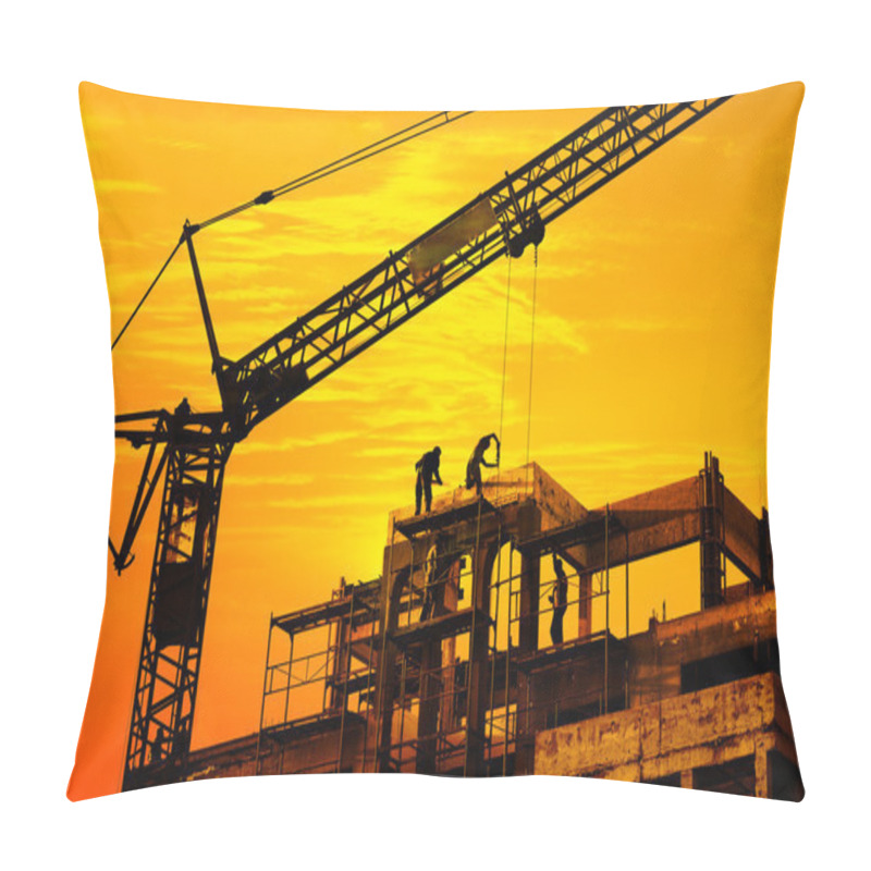 Personality  Construction Site On Sunset Pillow Covers