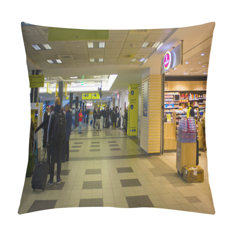 Personality  BERLIN, GERMANY - September 25, 2018: Interior Of Schoenefeld International Airport - The Second Largest Berlin Airport Pillow Covers