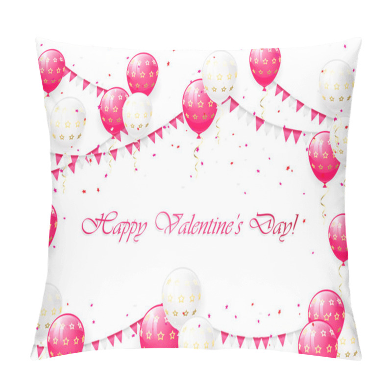 Personality  Valentines Balloons And Pennants Pillow Covers