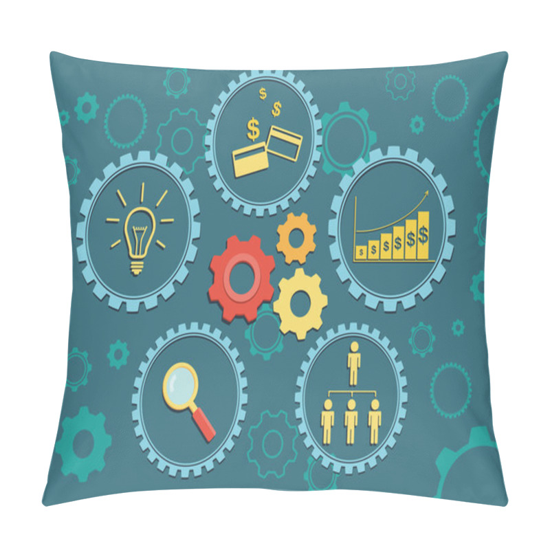 Personality  Flat Design Vector Illustration Of Business Management Pillow Covers