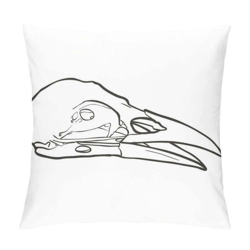 Personality  Hand Drawn Skull Of A Raven Pillow Covers