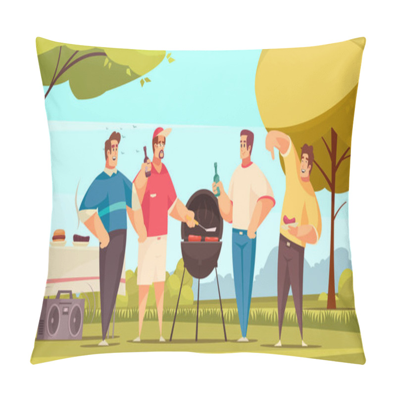 Personality  BBQ Friends Party Composition Pillow Covers