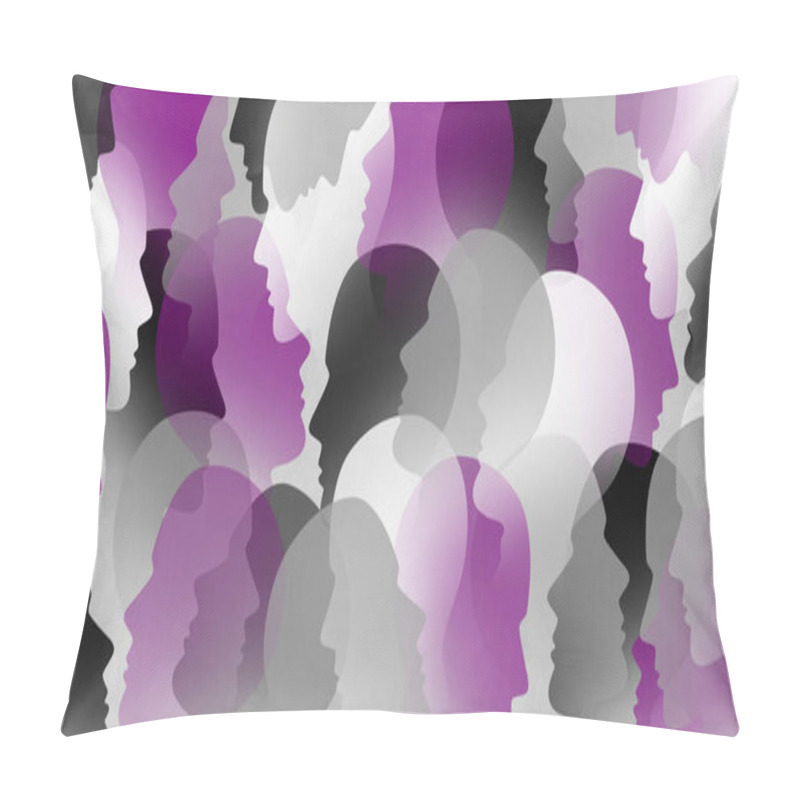 Personality  Asexual And Asexuality Or Nonsexual Relationship As A Romance With No Interest In Sex Or Sexual And Biromantic Concept In A 3D Illustration Style. Pillow Covers