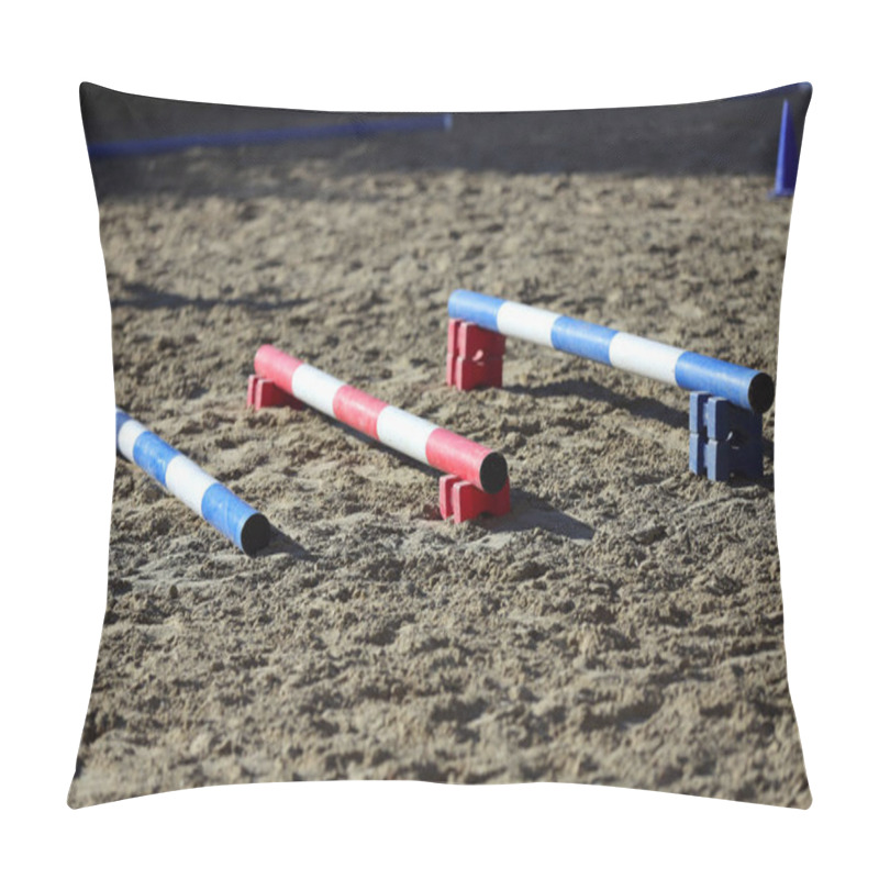 Personality  Photo In Horizontal Position Of Hurdles For Riding Trainings Pillow Covers