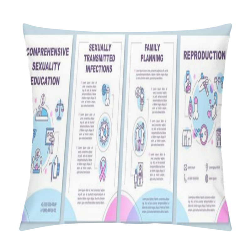 Personality  Comprehensive Sexuality Education Brochure Template. Reproduction Flyer, Booklet, Leaflet Print, Cover Design With Linear Icons. Vector Layouts For Magazines, Annual Reports, Advertising Posters Pillow Covers