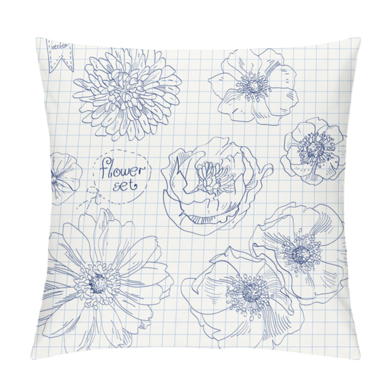 Personality  Doodle Flower Set Pillow Covers