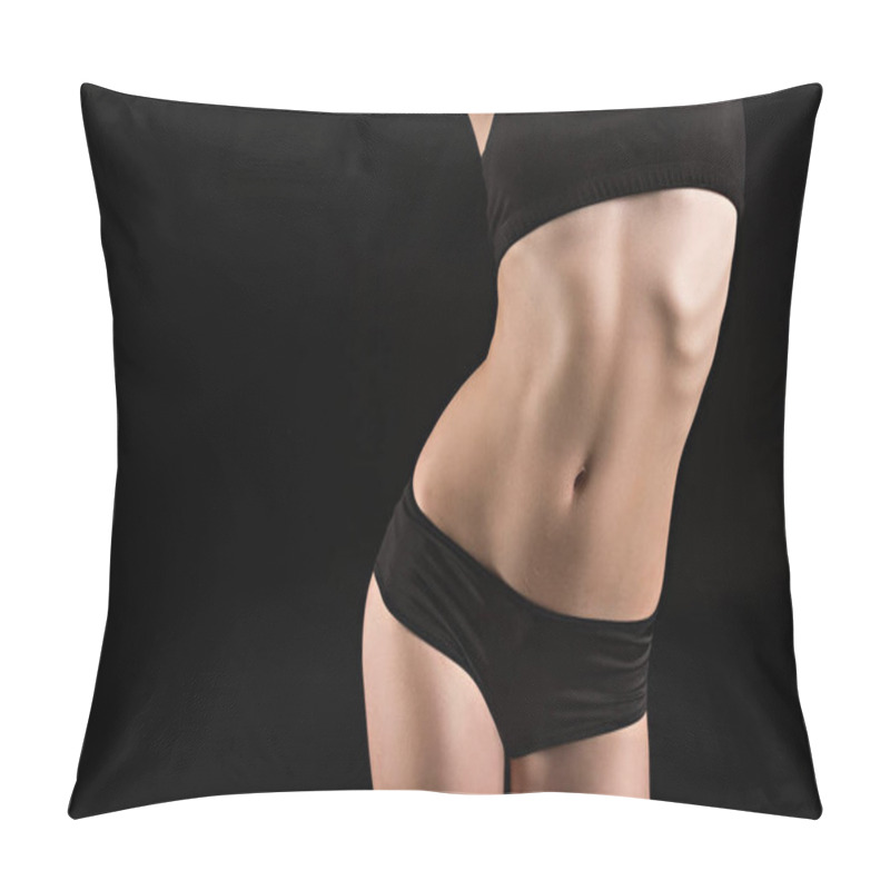 Personality  Sportswoman In Black Underwear   Pillow Covers