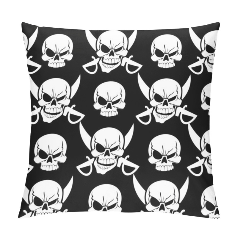 Personality  Jolly Roger Black Seamless Background Pillow Covers