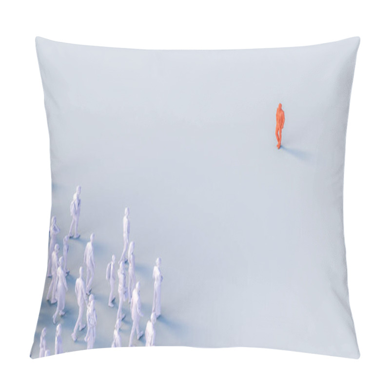 Personality  Group Of People Wait For The Leader. 3d Render Models Pillow Covers