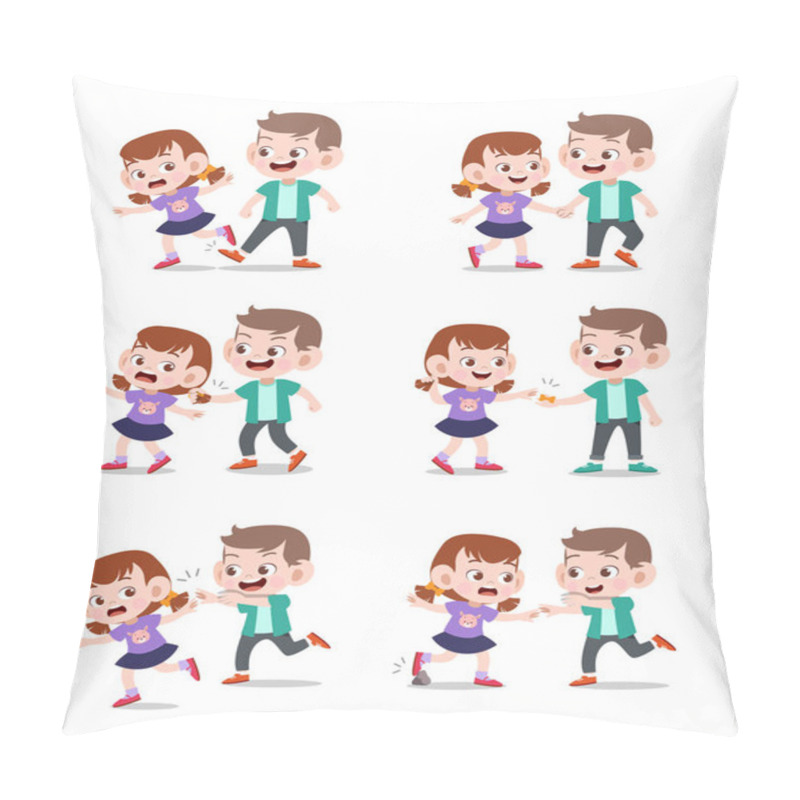 Personality  Kids Good And Bad Vector Illustration Pillow Covers