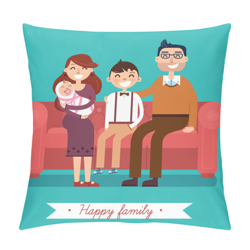 Personality  Happy Family With Newborn Baby Pillow Covers