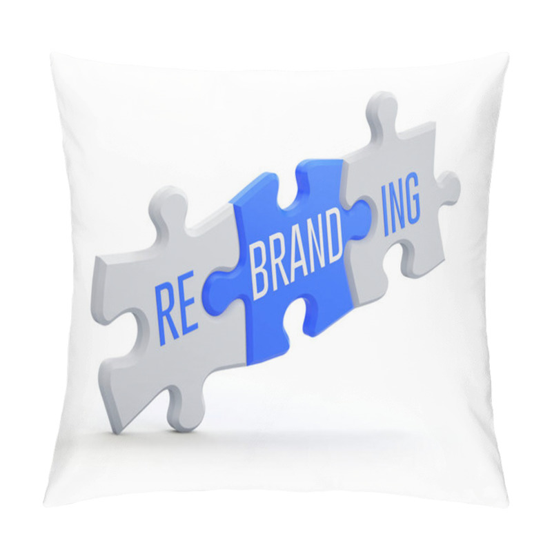 Personality  Rebranding Concept With Jigsaw Puzzle - 3D Illustration Pillow Covers