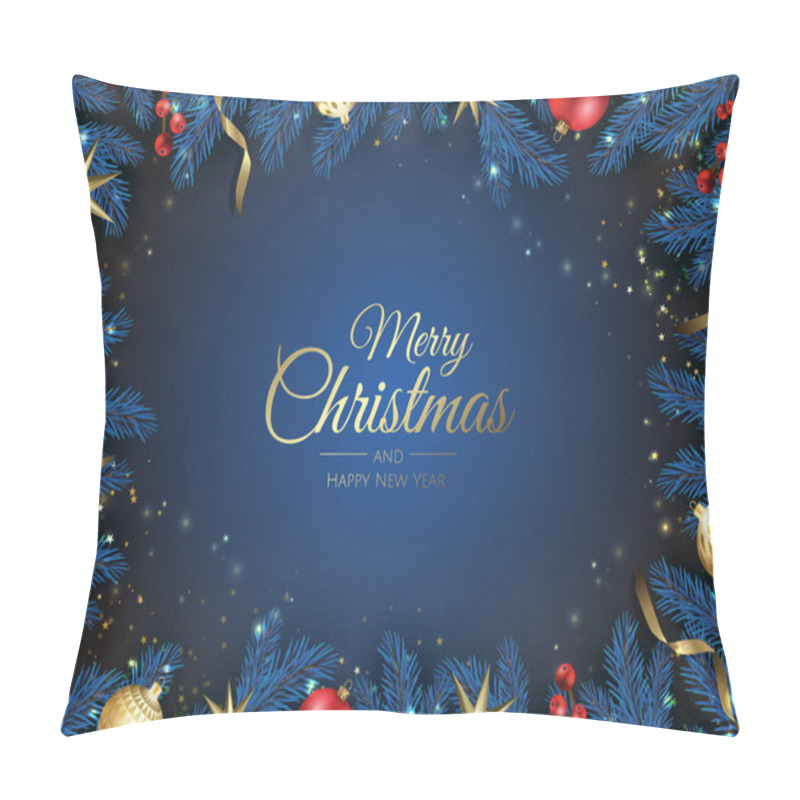 Personality  Merry Christmas Background With Christmas Element. Vector Illustration Pillow Covers