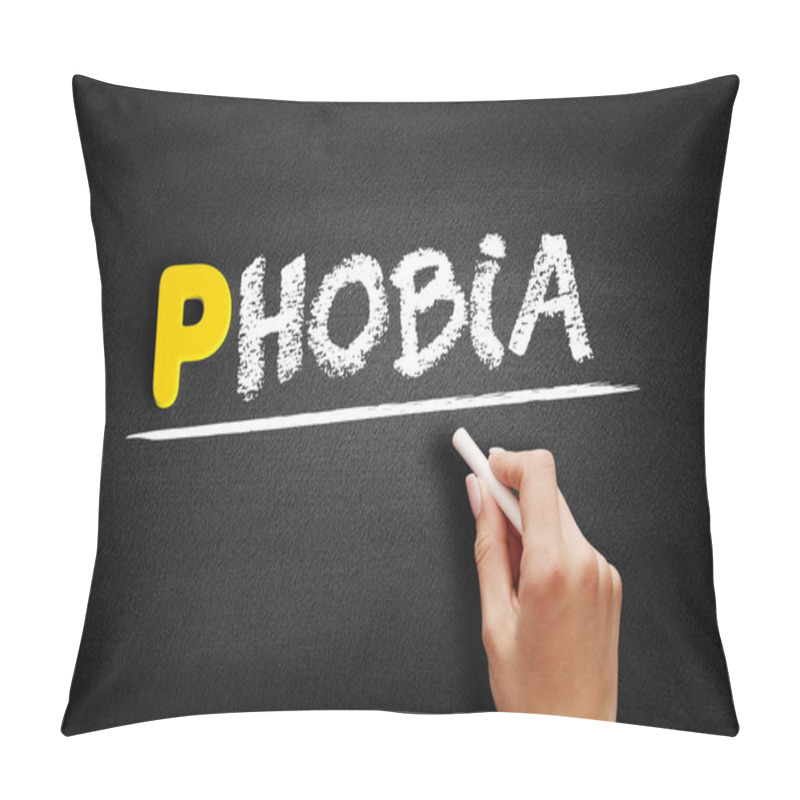 Personality  Phobia Text On Blackboard Pillow Covers