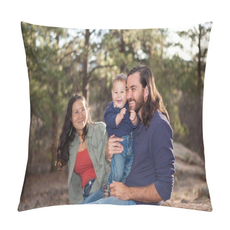 Personality  Family Enjoying A Day In Nature Pillow Covers