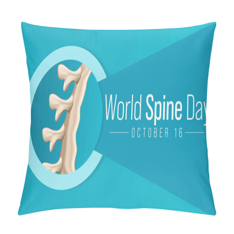 Personality  World Spine Day Is Observed Every Year On September 16, Is Body's Central Support Structure. It Keeps Us Upright And Connects The Different Parts Of Our Skeleton To Each Other. Vector Illustration Pillow Covers