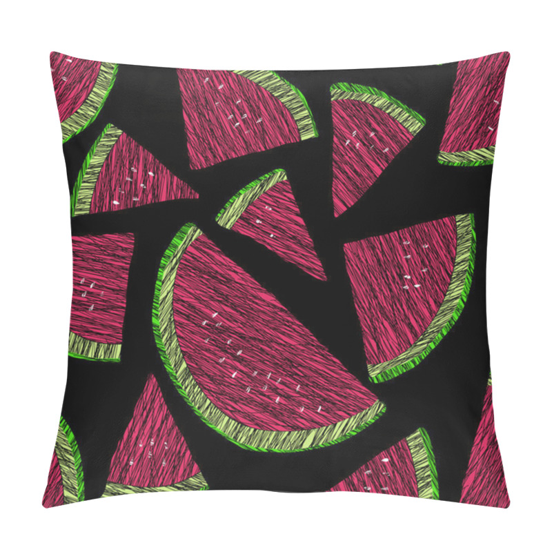 Personality  Seamless Watermelon Texture, Endless Fruit Background. Abstract  Pillow Covers