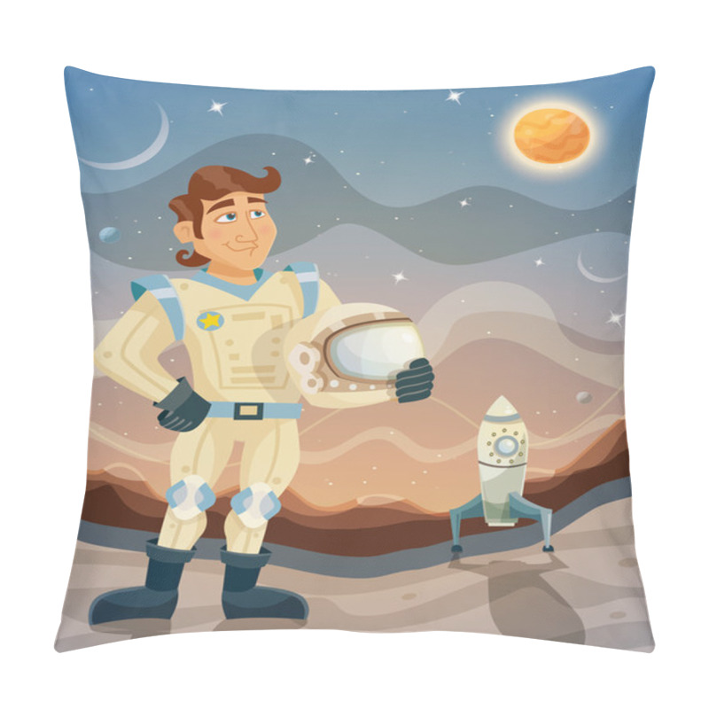 Personality  Astronaut Cartoon Space Theme Illustration Pillow Covers