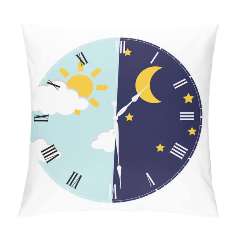 Personality  Clock Day And Night Concept Pillow Covers