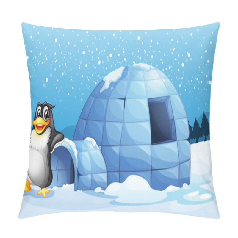 Personality  A Penguin Beside The Igloo Pillow Covers