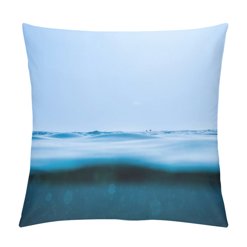 Personality  Blue Wave Surface On Sea Background Pillow Covers