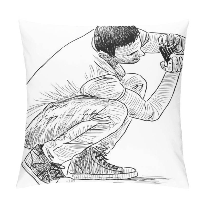 Personality  Man Takes Picture Pillow Covers