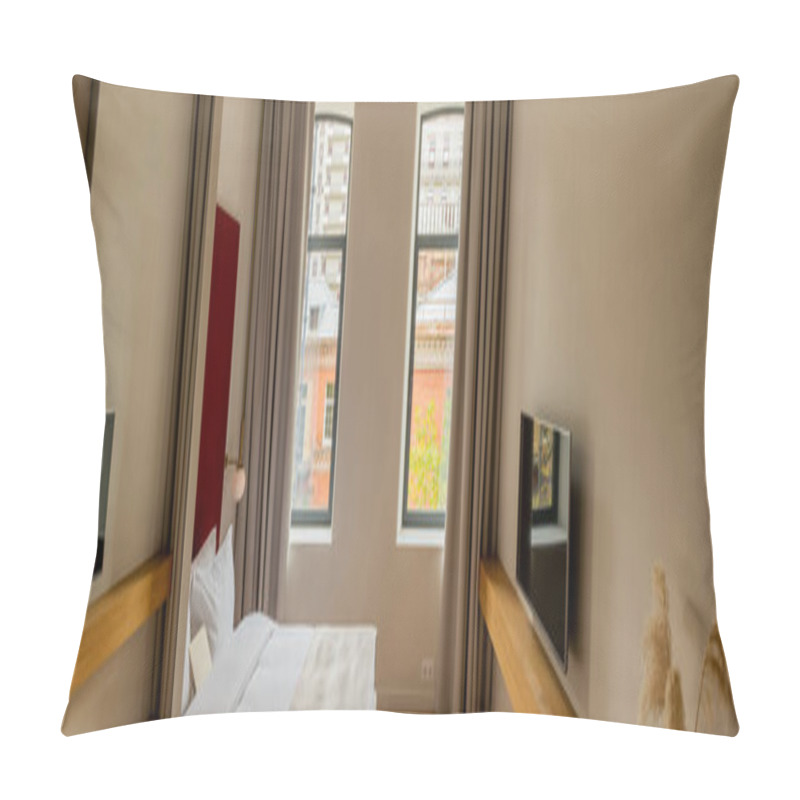 Personality  Blank Envelope On Comfortable Bed In Modern Hotel Room, Banner  Pillow Covers