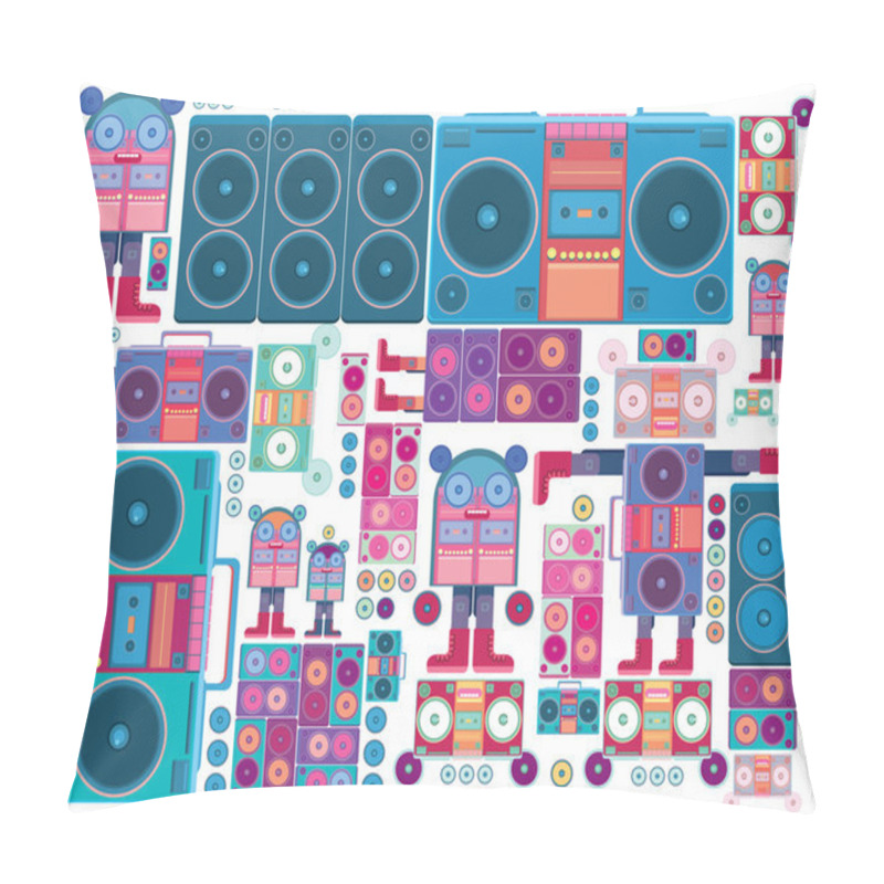 Personality  Robot Boom Box Tape Music Pillow Covers