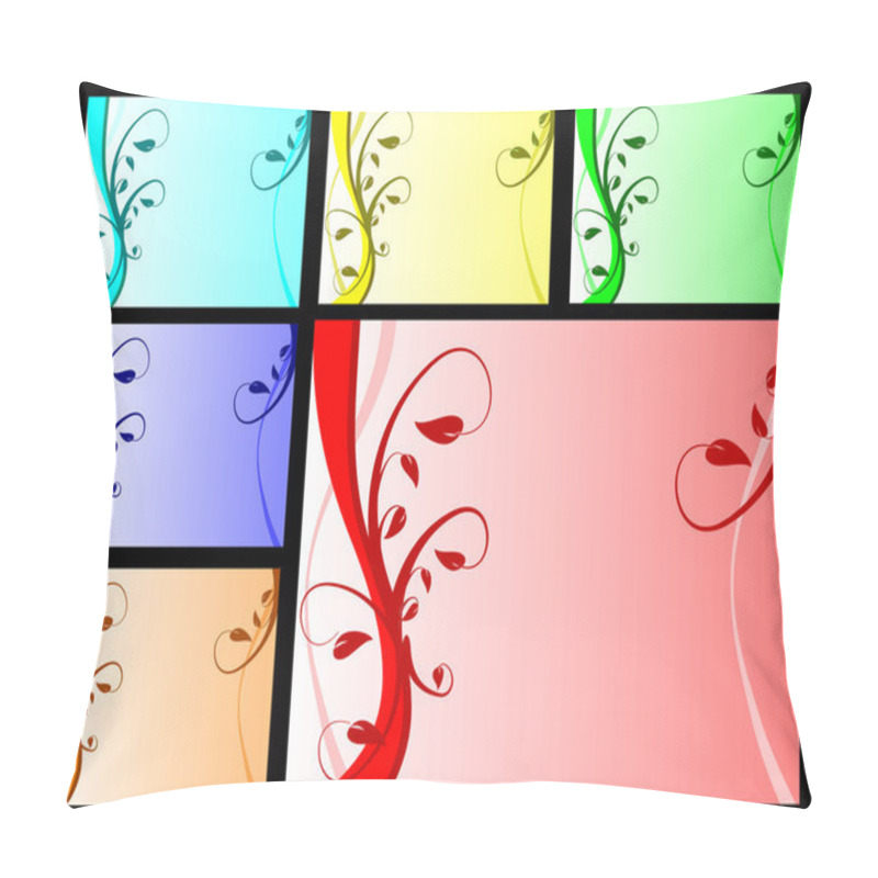 Personality  A Set Of Six Floral Vector Background Illustrations Pillow Covers