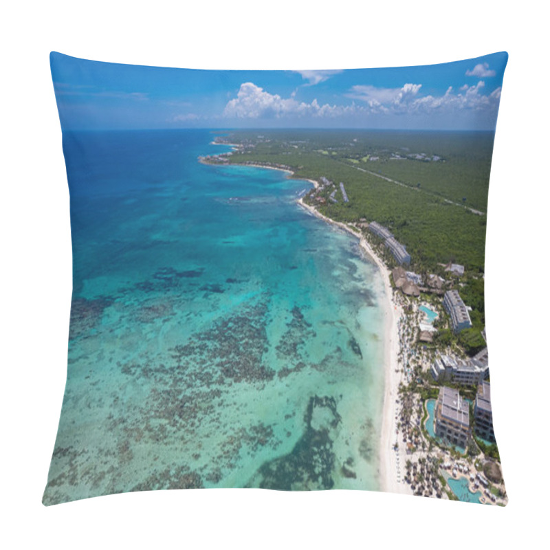 Personality  Drone View Of Akumal Bay, Riviera Maya, Mexico Pillow Covers