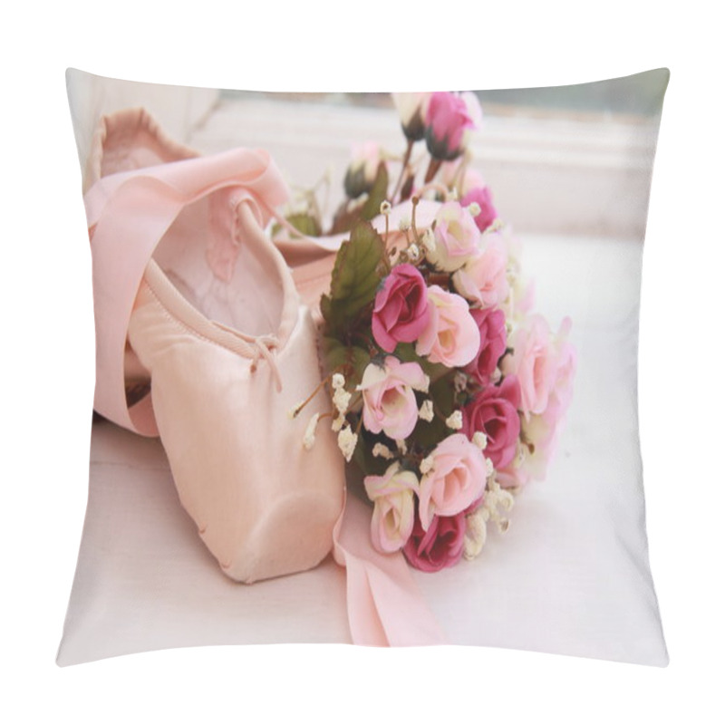 Personality  New Pair Of Ballet Shoes With Ribbons Pillow Covers