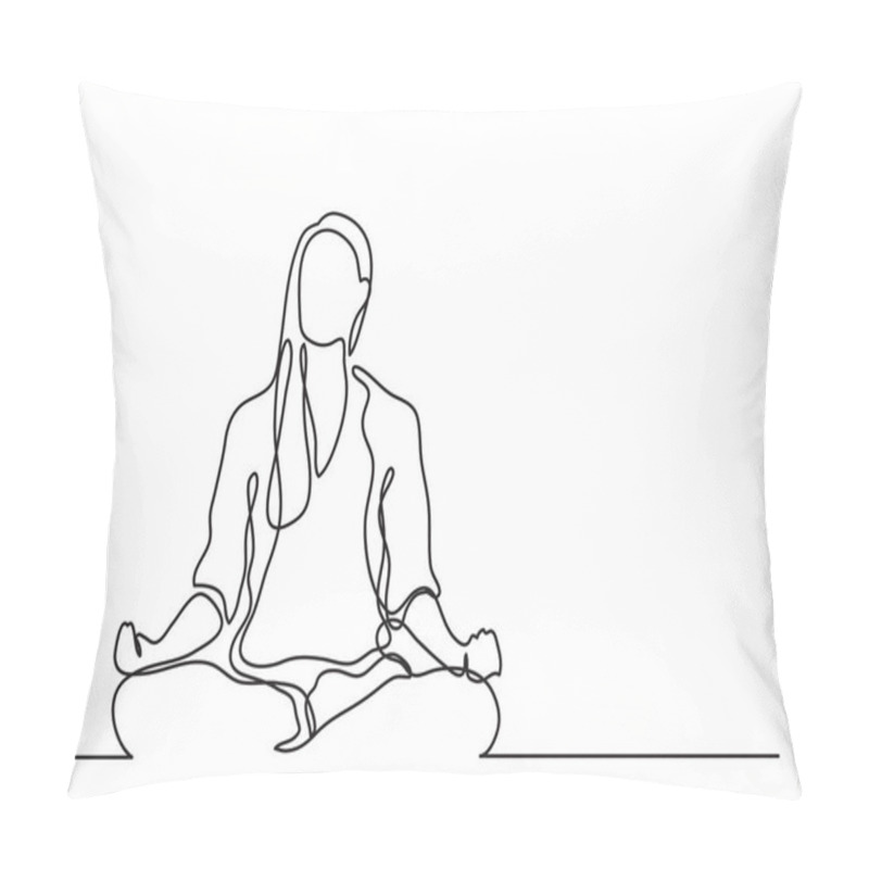 Personality  Woman Meditating - Continuous Line Drawing Pillow Covers