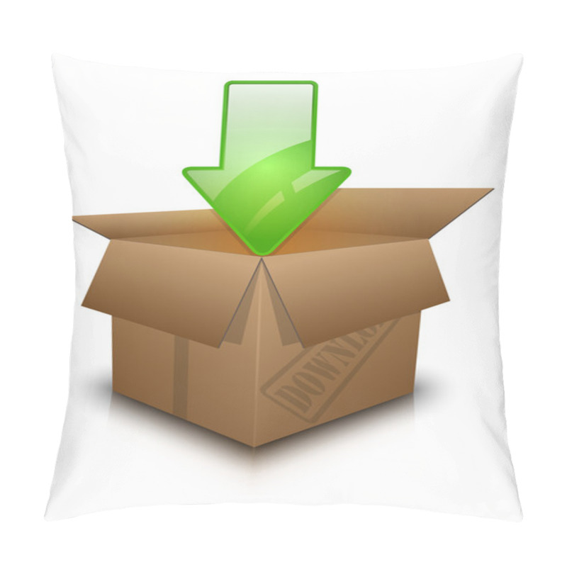 Personality  Download Icon With Green Arrow Pillow Covers