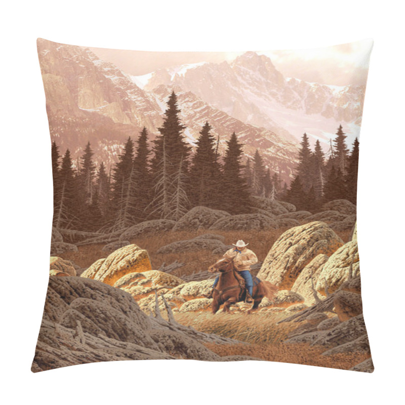 Personality  Rocky Mountain Rancher Pillow Covers