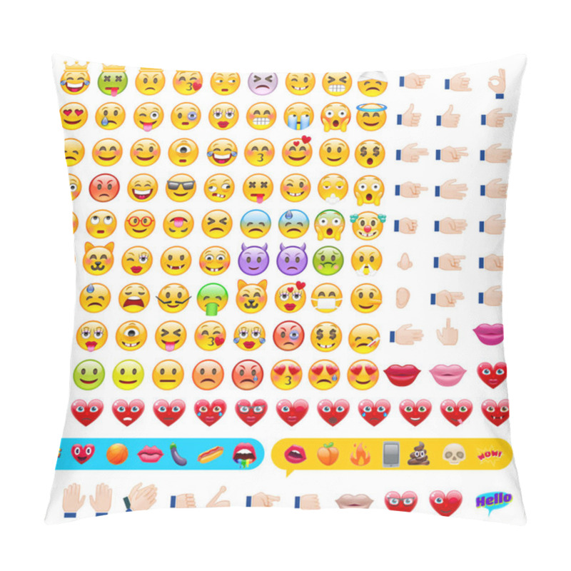 Personality  Set Of Emoticons. Set Of Emoji Pillow Covers