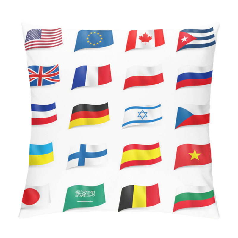 Personality  Vector Set Of World Flags Pillow Covers