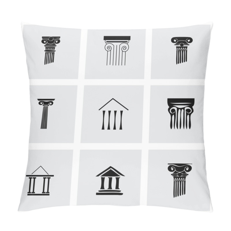 Personality  Vector Coloumn Icons Set Pillow Covers