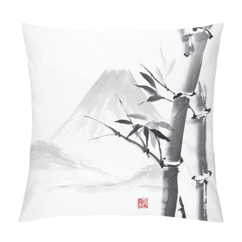 Personality  Bamboo And Mountains Pillow Covers