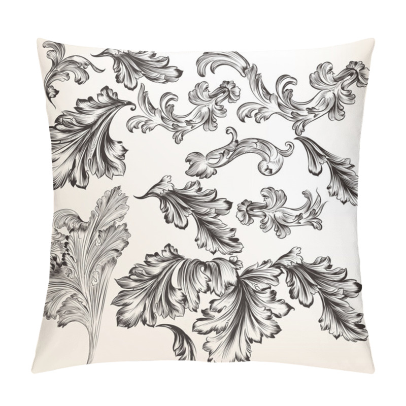 Personality  Collection Of Vector Hand Drawn Swirl Flourishes For Design Pillow Covers