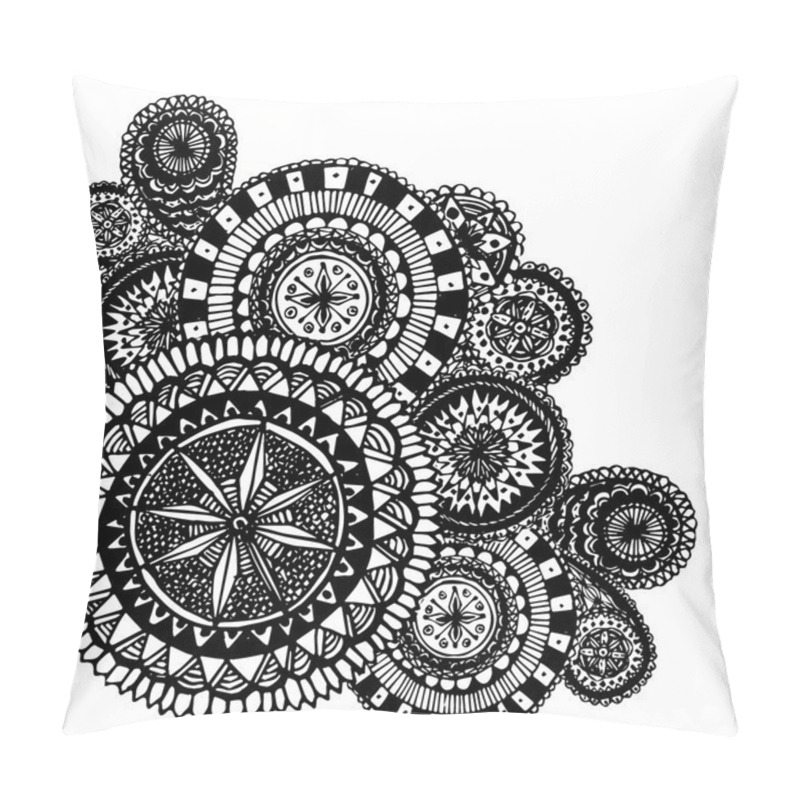 Personality  Black And White Ornate Hand Drawn Pillow Covers