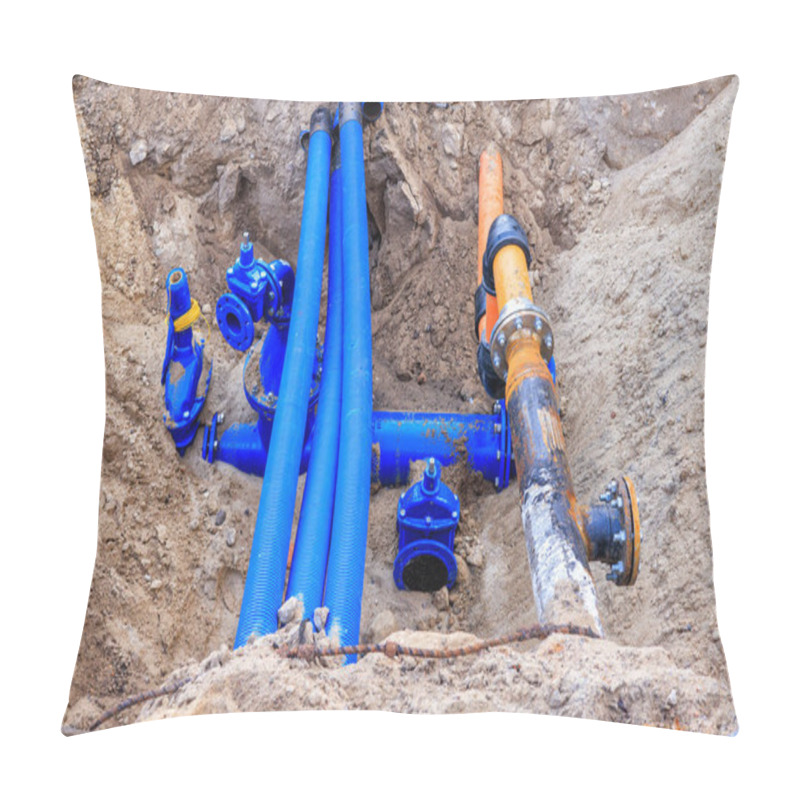 Personality  Laying New Water And Cable Pipes For City Communications. Repair Pit Pillow Covers