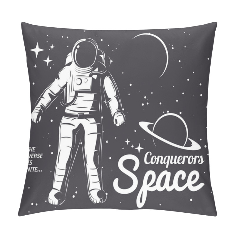 Personality  Astronaut Vector Illustration. Pillow Covers