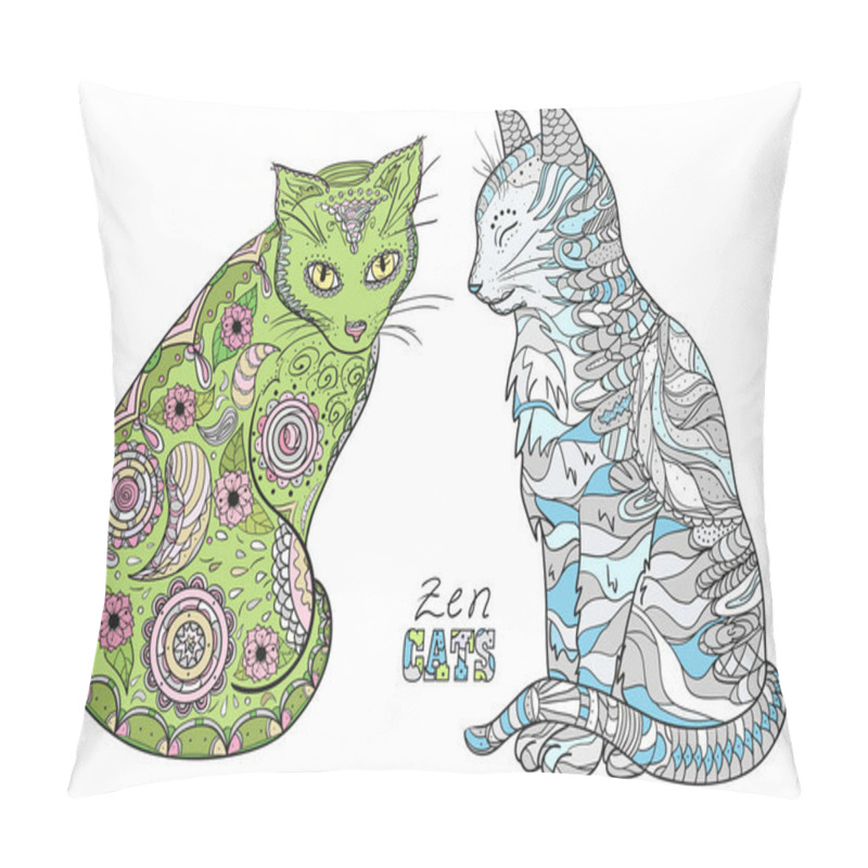 Personality  Cats. Zen Art Pillow Covers