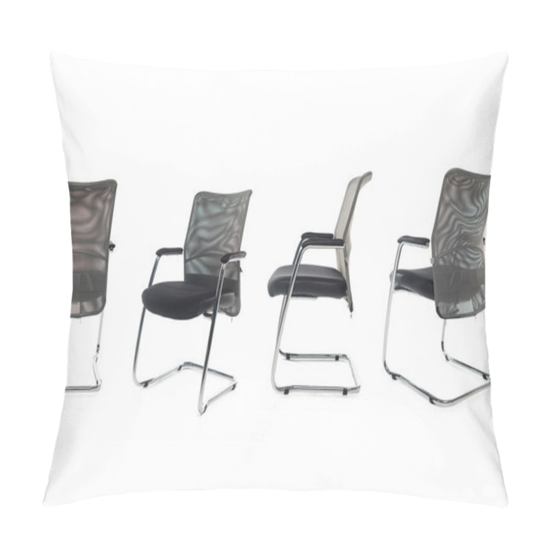 Personality  Modern Chairs With Black Seats Isolated On White Pillow Covers